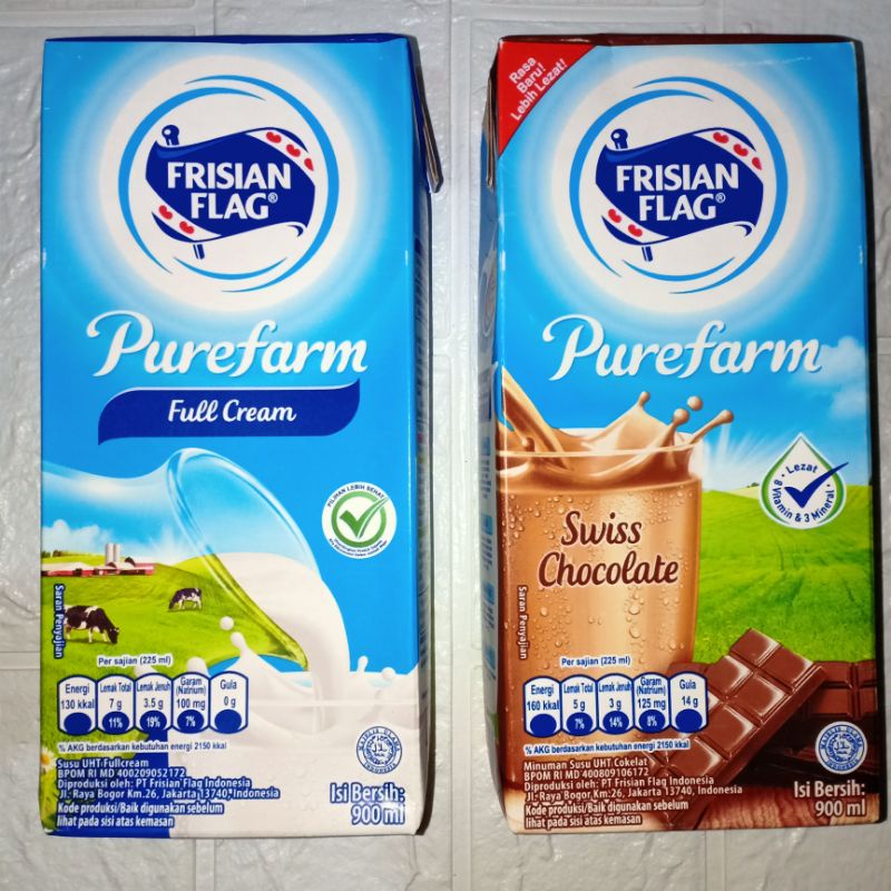 

SUSU UHT FRISIAN FLAG/BENDERA PUREFARM FULL CREAM , SWISS CHOCOLATE / COKLAT 900ml Warung Online