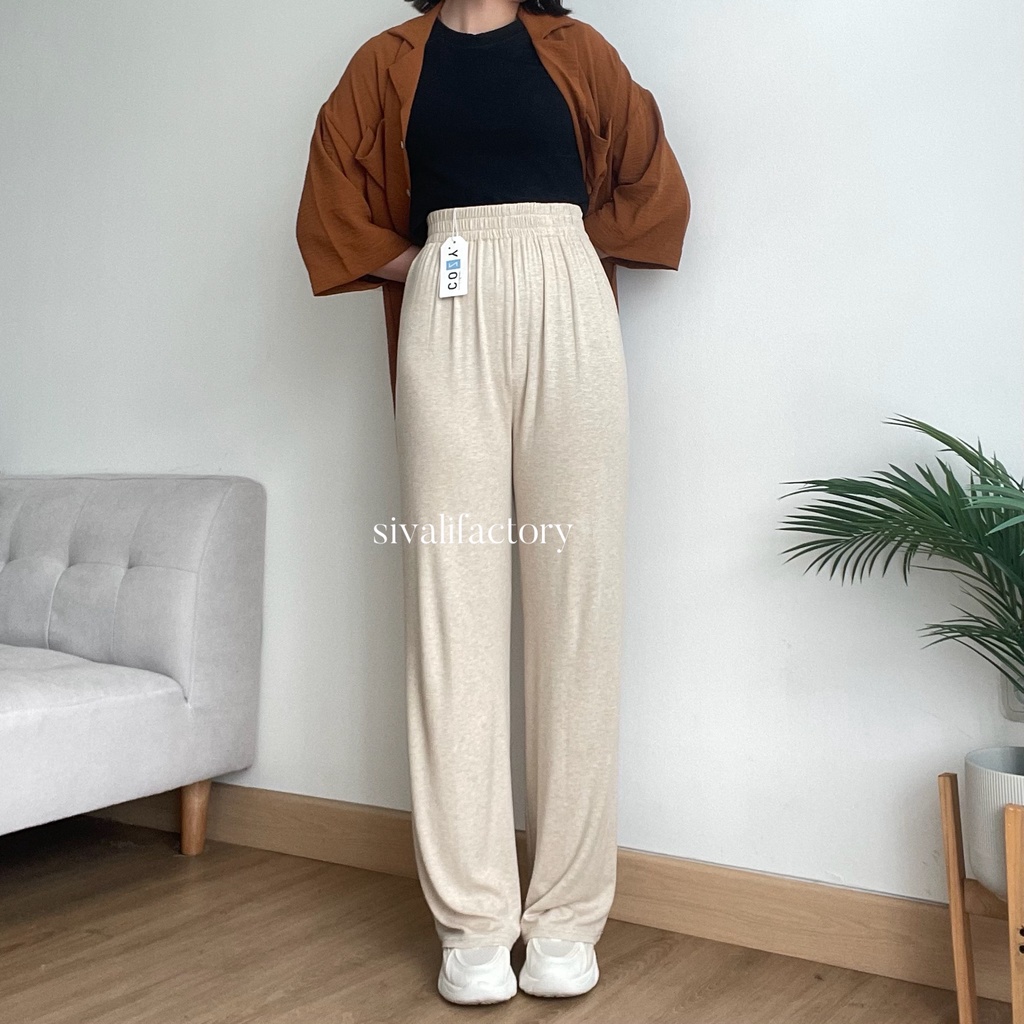 Barley Pants 710 - Knit Pants Cullote - Celana Kulot Knit - Celana Wanita Highwaist