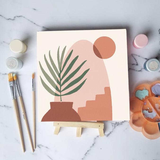 

Paint by number lukisan tanaman daun plant canvas 20x20 cm