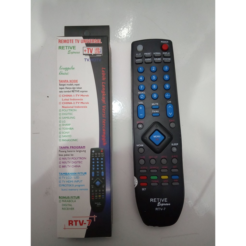 REMOTE TV UNIVERSAL RETIVE RTV-7