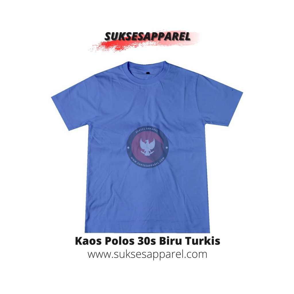 Kaos Polos 30s Biru Turkis