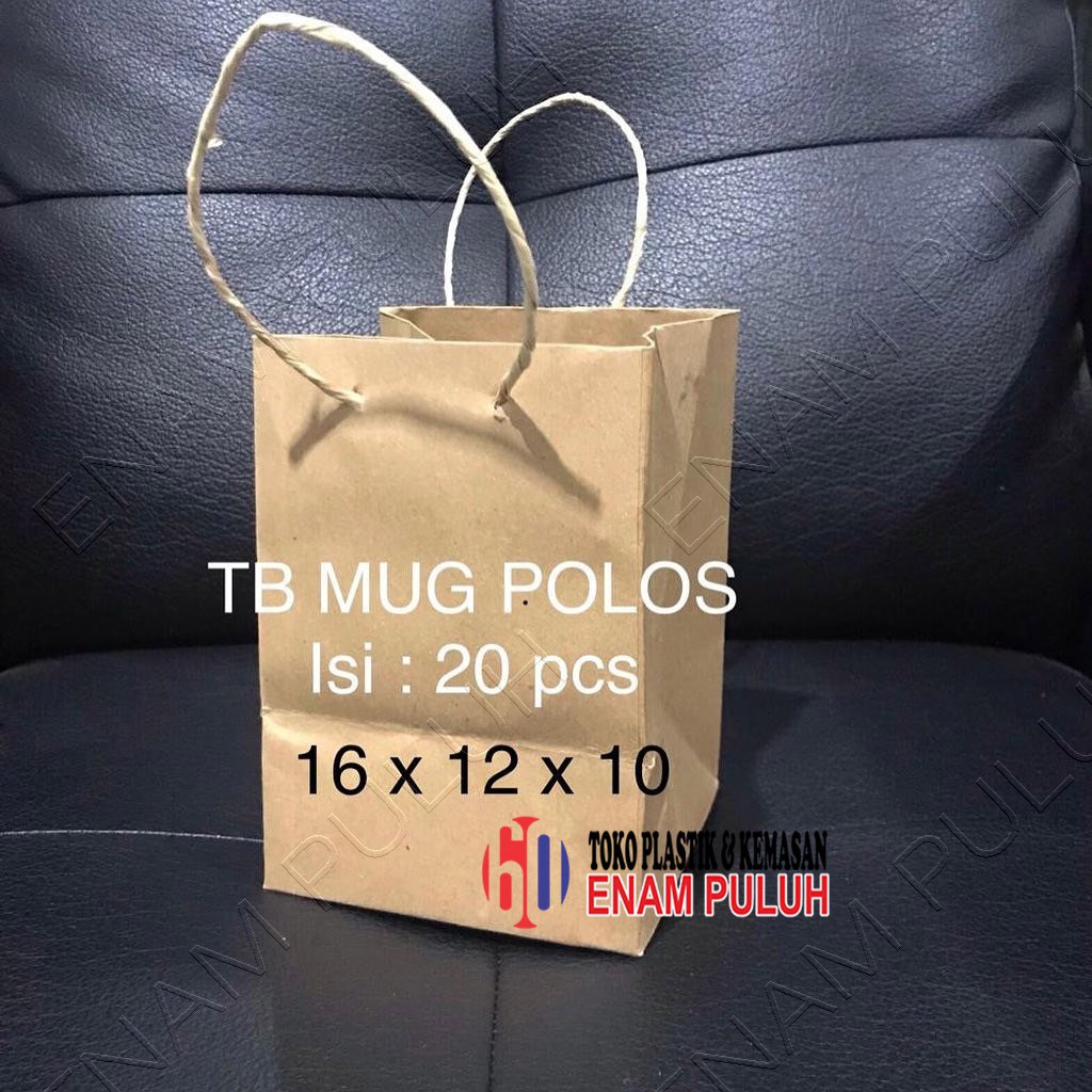 

Tas kertas paper bag mug gelas goodie bag kertas kraft coklat polos