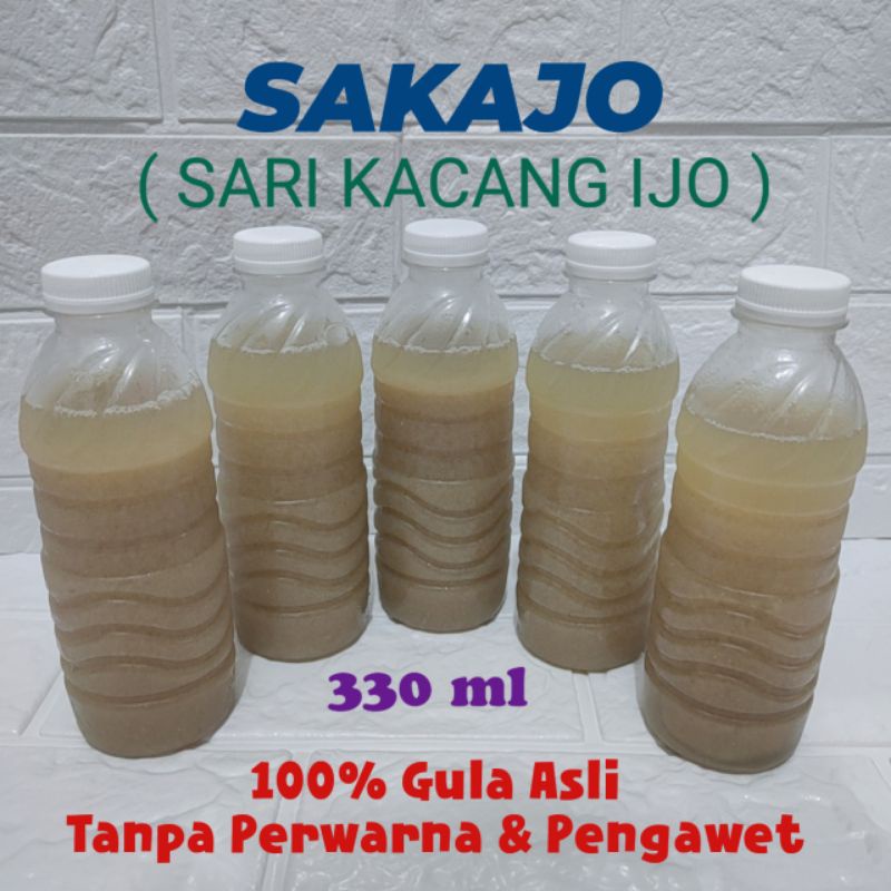 

Sakajo Sari Kacang Ijo 330ml Gula Asli Tanpa Pewarna Tanpa Pengawet Sari Kacang Hijau halal