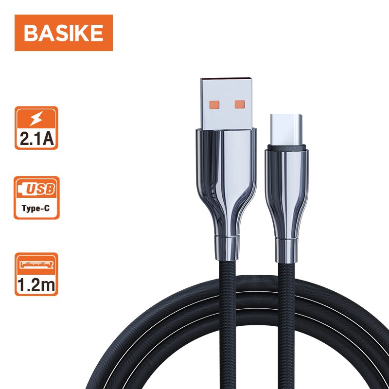 Basike Kabel Data Type-C Cable Type C Quick Charge Charger Fast Charging Tipe C 90 Derajat xiaomi-CT320-128C Black