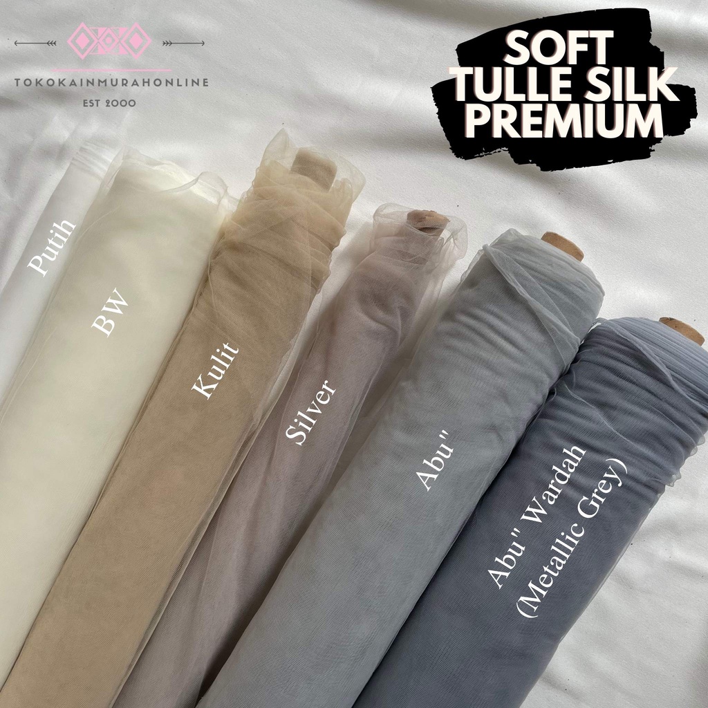 Kain Tile (Soft Tulle/Kain Tille lembut) HALUS Polos Silky Premium (WARNA LENGKAP) I TERLEMBUT & TERMURAH CAP 3 BINTANG Image 7