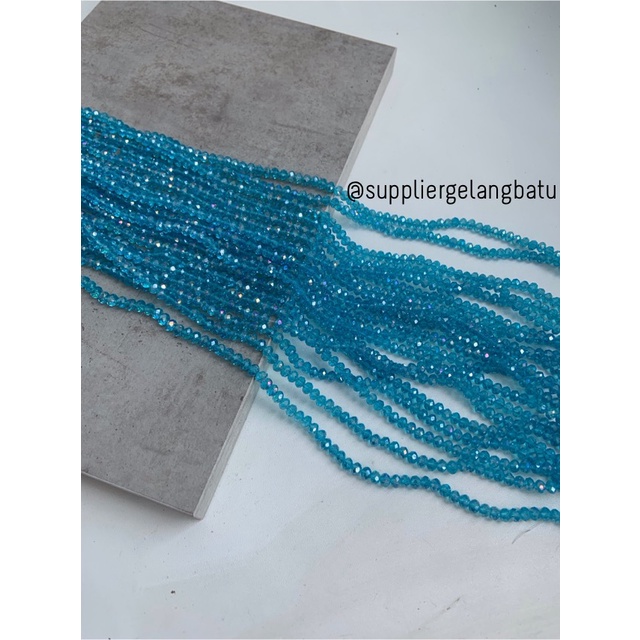 Crystal Ceko 6mm Soft Blue QUARTZ kristal kuarsa biru laut bahan craft