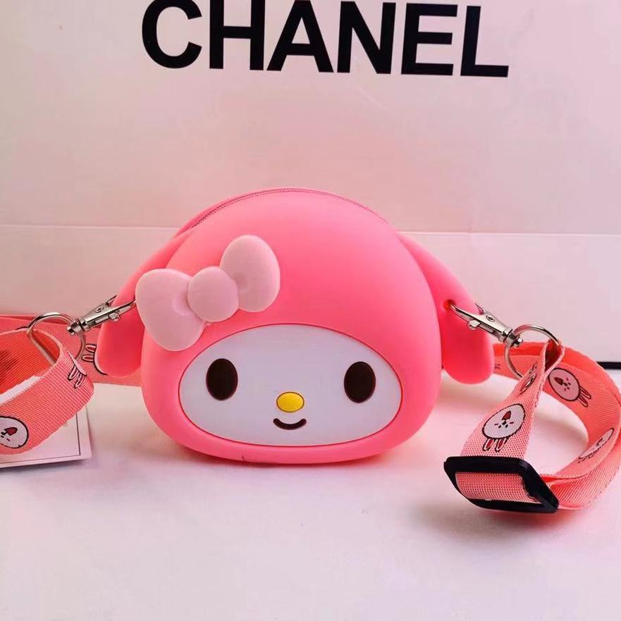 ☺ Dompet tas mini jelly silikon anak line miki melodi gajah karakter coin bag ✈