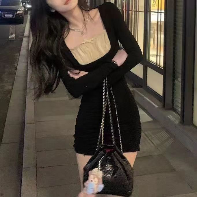 [✅BISA COD] #Sisjuly# Kemeja lipit penutup daging chiffon bow stitching T-shirt hem slit top women