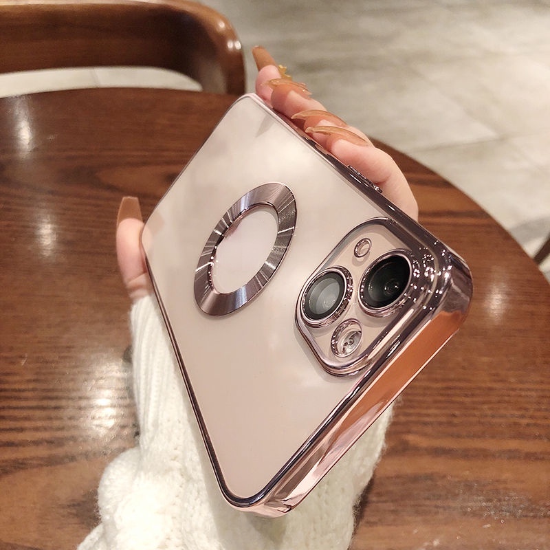 Case Magnetik 6D Plating Dengan Pelindung Lensa Kamera Untuk iphone 11 Pro MAX 12 13 Pro MAX 13