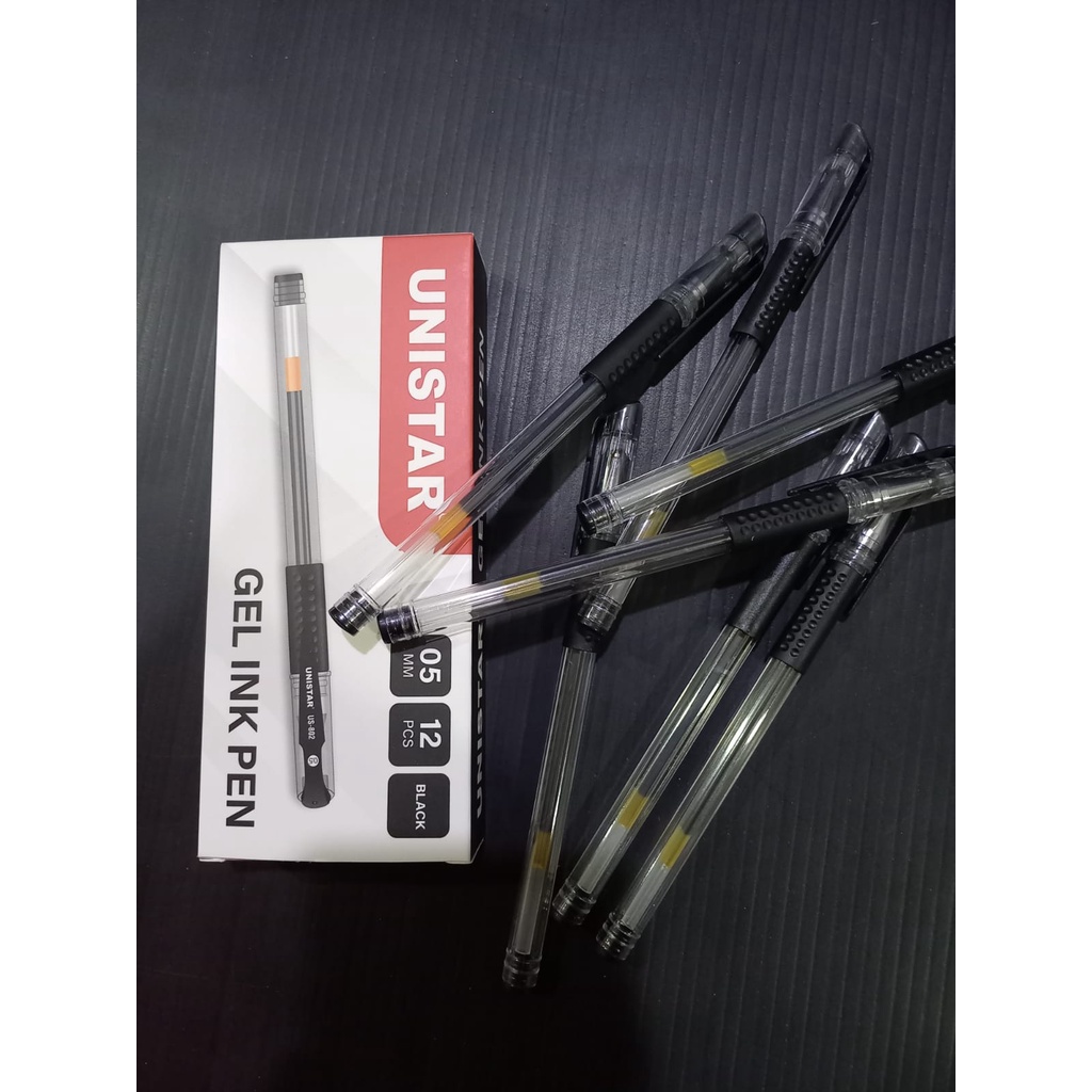 Pulpen Gel Pulpen Unistar Bolpen Warna Hitam lnk Pulpen Kualitas