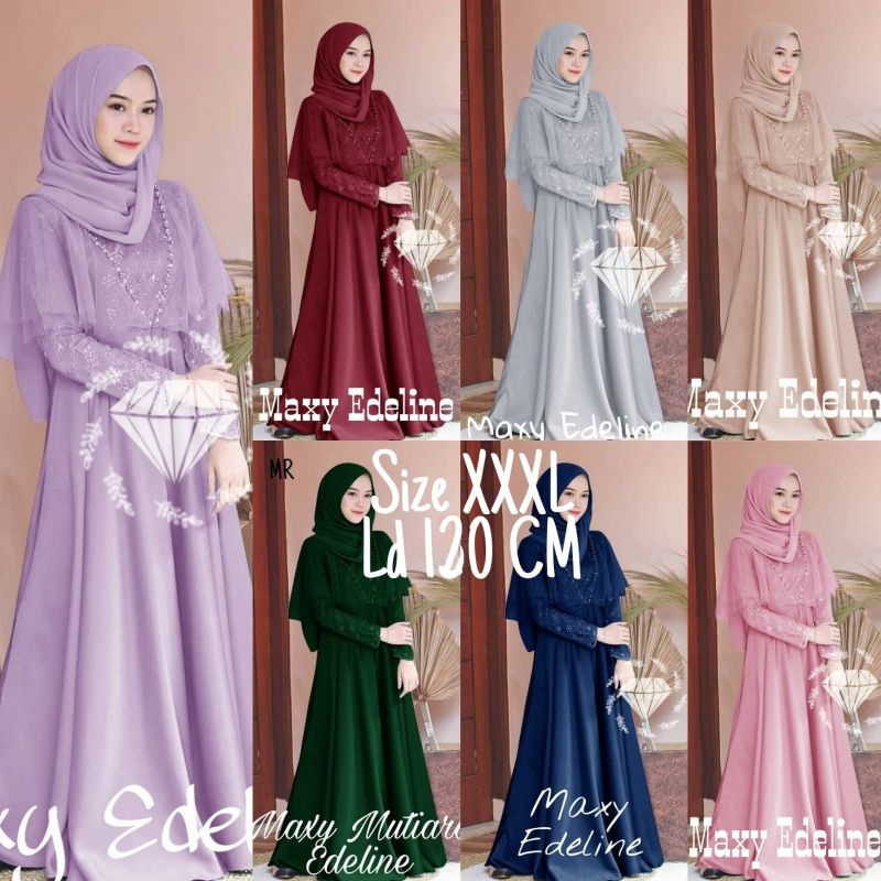 gamis syari lebaran terbaru 2022 / gamis lebaran 2022 / gamis trend cantik mewah kondangan modis