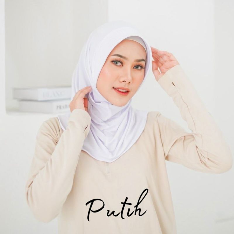 [BISA COD] - HIJAB Ranya SPORT JERSY PREMIUM TERMURAH Jilbab Pet Instan Olahraga Jilbab Volly /Basket BISA GROSIR DAN ECER MURAH-Putih