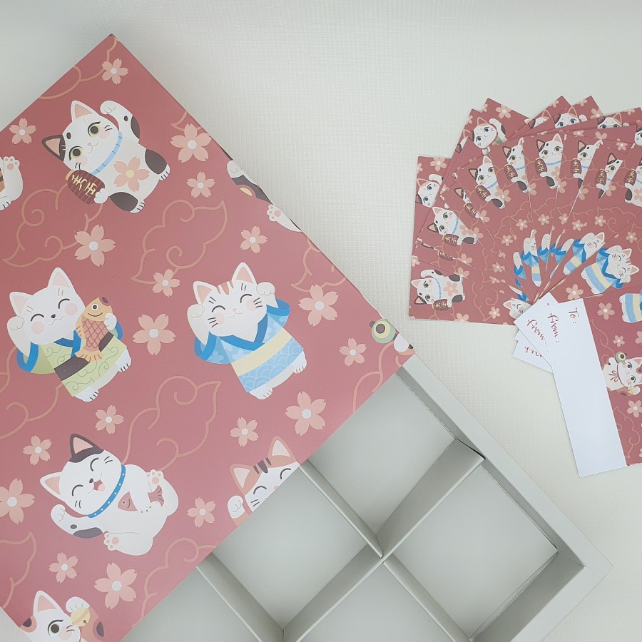 

(5pcs) kotak packaging kue soes sekat 9 dus pie mini box fruitpie kardus hampers imlek CNY motif lucky cat