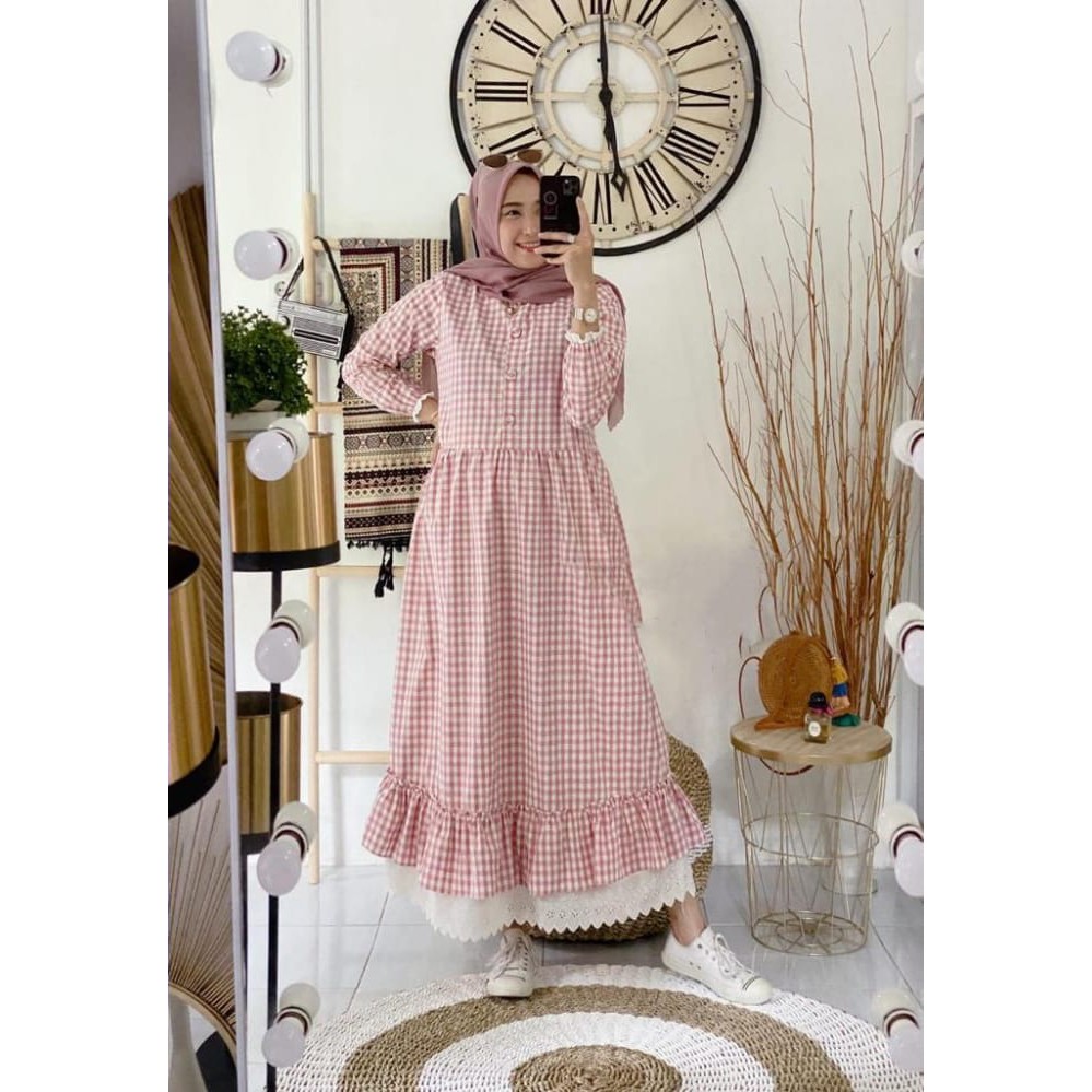 CUCI GUDANG ZELINE MAXI Bahan KATUN Pakaina Wanita Gamis Panjang Terusan Gamis Wanita Dress Muslim Terbaru