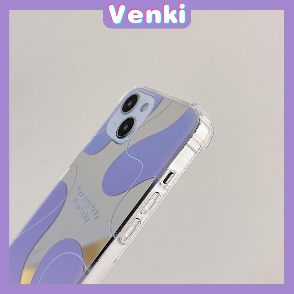 iPhone Case Luxury Acrylic Mirror Airbag Shockproof Protection Camera Romantic Purple Simple Compatible For iPhone 11 Pro Max 13 Pro Max 12 Pro Max 7Plus xr XS Max