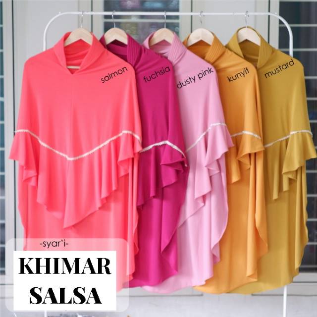 Hijab Dewasa  Khimar Syar'i Jumbo Salsa Termurah - Bahan Stella Premium Nyaman Dipakai  | Bisa Cod