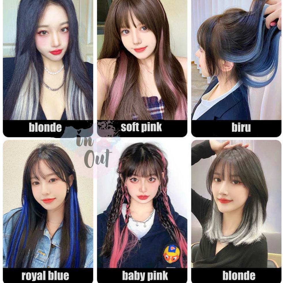 Rambut Palsu Jepit warna warni Hair Extention Wanita Colorful / Wig women / pemanjang rambut cewe