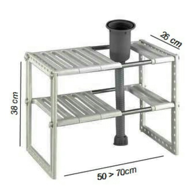 Rak Bawah Wastafel Pool Space Arrangement Frame Rak 2 Susun Serbaguna