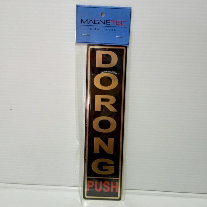 

Sign Papan Informasi Label Sticker MAGNETEC Untuk Pintu "Dorong" Black Gold Peralatan Alat Kantor