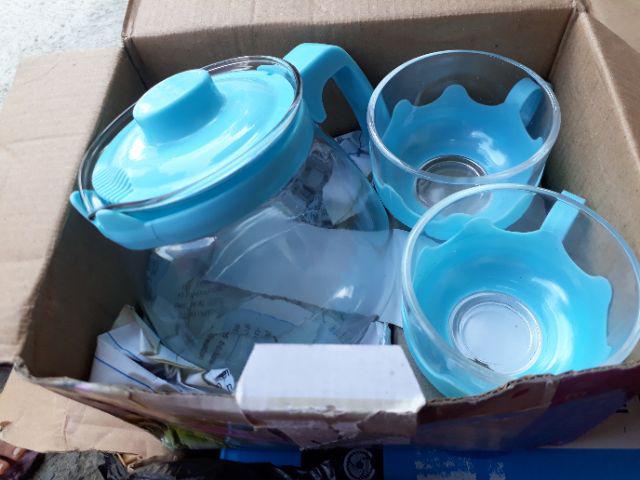 Tea Pot Kaca Set 5 In 1 Warna Random