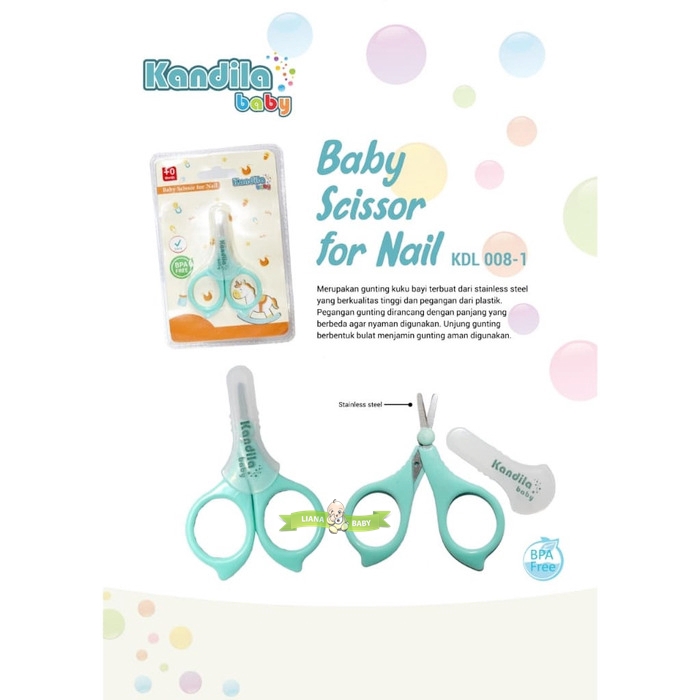 PERA439 GUNTING KUKU BAYI KANDILA BABY SCISSORS FOR NAIL WITH COVER