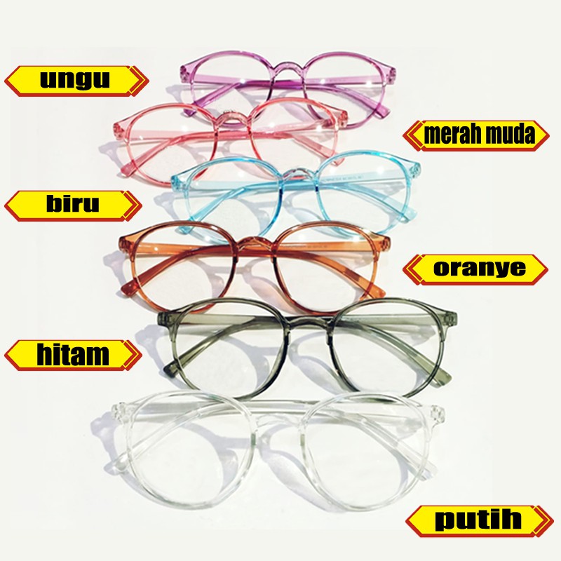 Kacamata Fashion Transparan Lensa Blueray Pria Wanita Glasses Kaca mata Gaya Kaca mata Antiradiasi