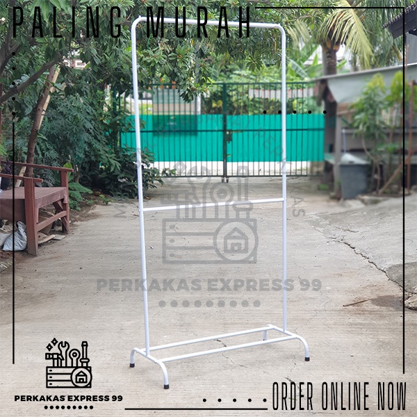Rak Gantung Baju Berdiri 2 Susun 100% Besi / Rak Display Baju 2 Tingkat 2 METER