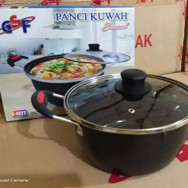 PANCI KUAH G-4022/ GAF/ PANCI ENAMEL TUTUP KACA/PANCI KUAH ENAMEL 22 CM