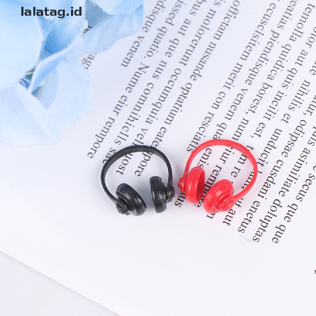 (lalatag) 2pcs Miniatur Headphone Wireless Bahan Plastik Untuk Dekorasi Rumah Boneka 1: 12 (ID)