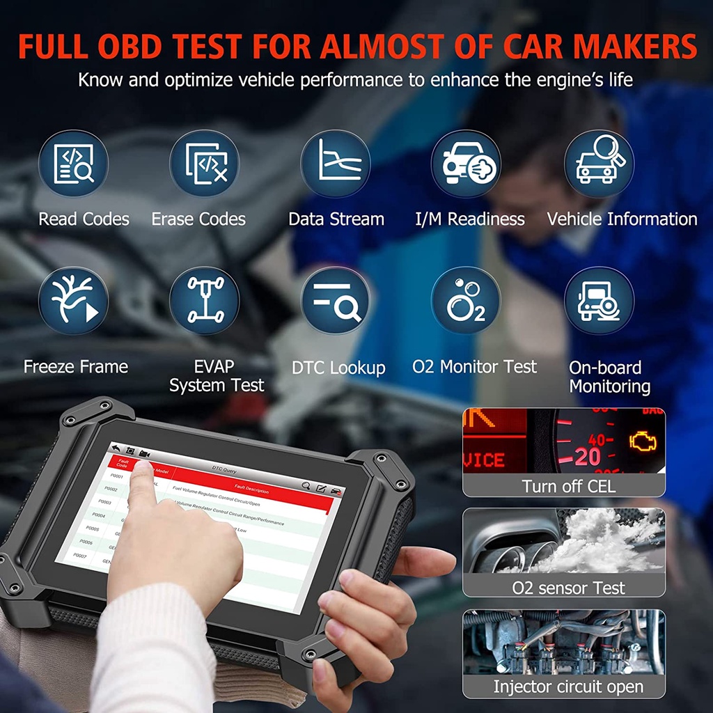 ANCEL V6 Professional Bluetooth Obd2 Scanner Obd Car Scanner Odb2 Car Diagnostic Tool With 15+ Reset Maintenance Functions And ECU Coding/Bi-directional Control/Key Programming