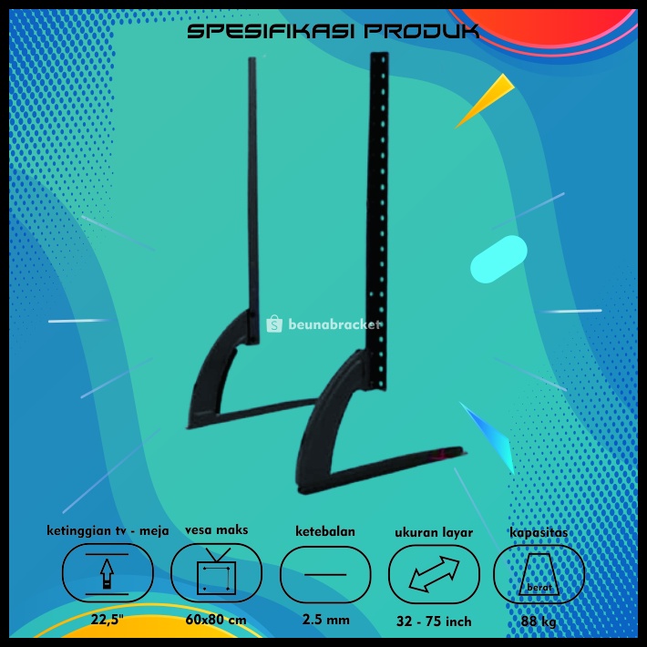 Bracket Standing Tv Kaki 65 60 55 50 49 43 40 32 Inch Stand Kaki Tv