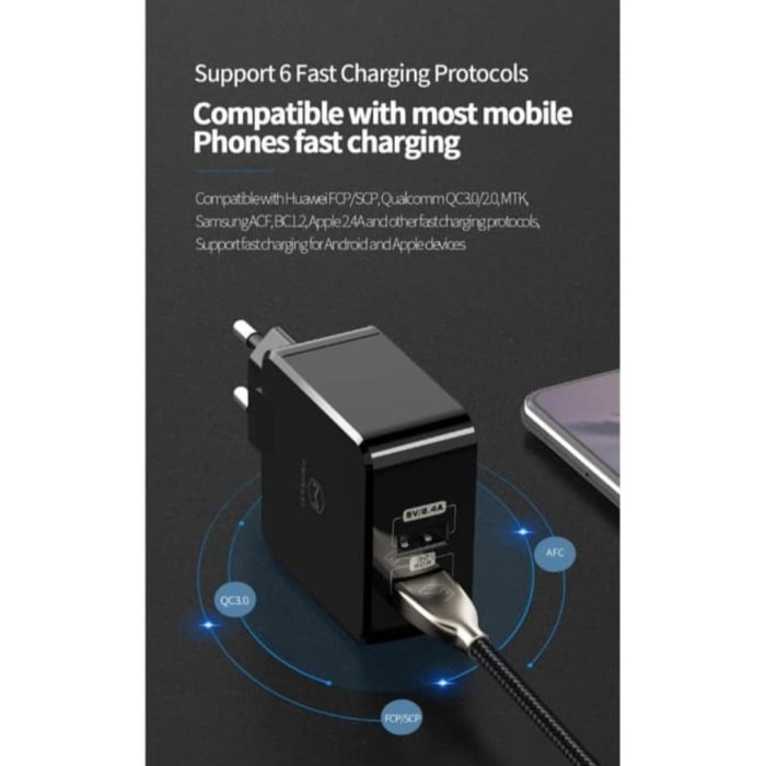 Mcdodo Charge 5A 30W Dual Output Super Quick Charge PD 3.0 Vooc Flash