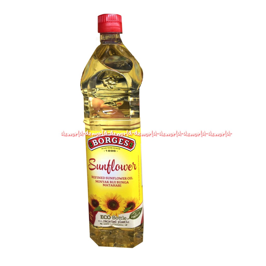 Borges Sunflower Oil 1L Minyak Goreng Biji Bunga Matahari Eco Bottle Bor Gess Sun Flower Cooking Oil Borgez Borgess 1 Litter