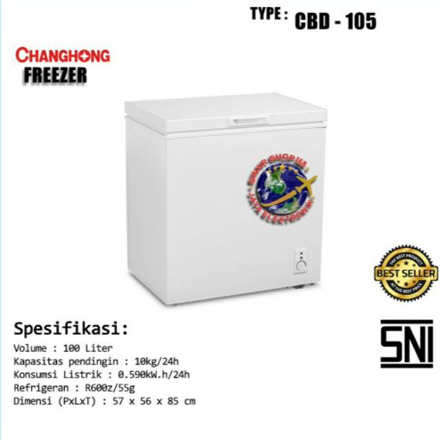 Chest freezer Box Changhong 100 liter CBD 105