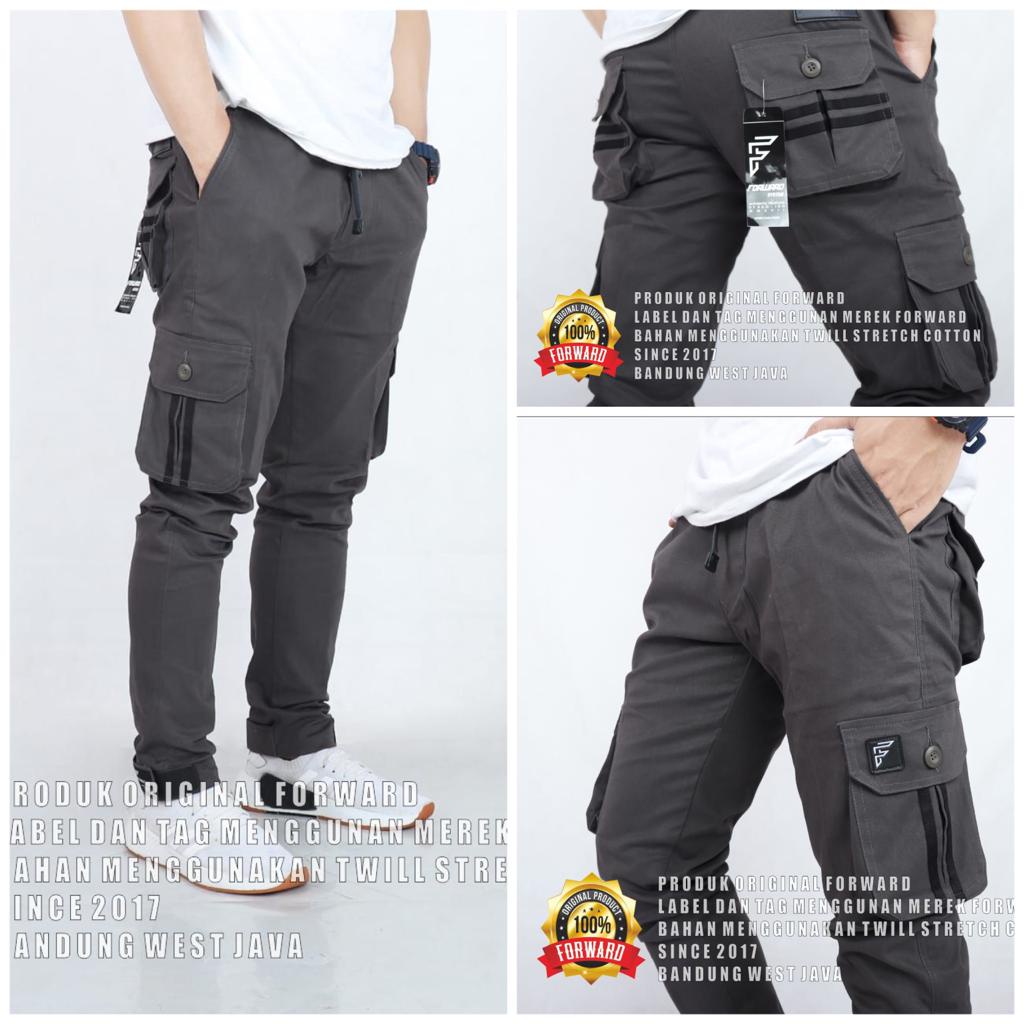 Celana joger jogger cargo pria list forward