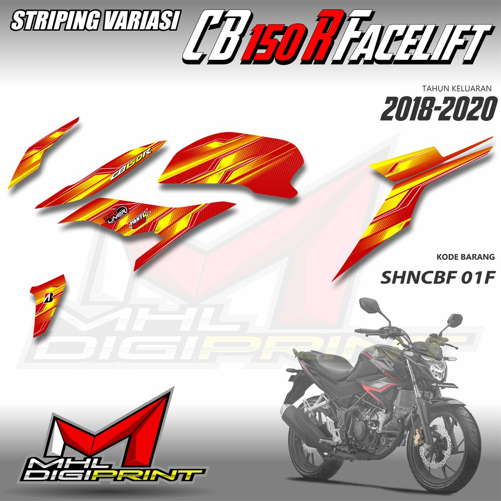 STRIPING VARIASI NEW CB 150R FACELIFT - STIKER NEW CB 150R - SHNCBF 01