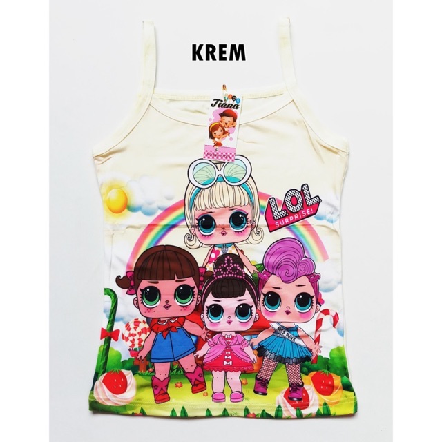 3 PCS SINGLET ANAK PEREMPUAN LOL / KAOS SINGLET ANAK PEREMPUAN LOL / TANK TOP ANAK / TANGTOP ANAK