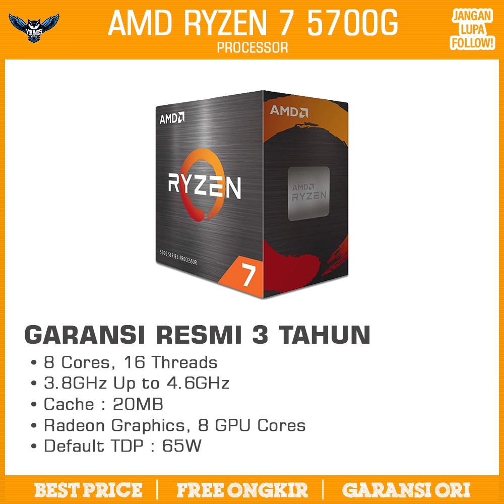 Processor AMD Ryzen 7 5700G Box AM4 8C 16T UpTo 4.6GHz Radeon Graphics