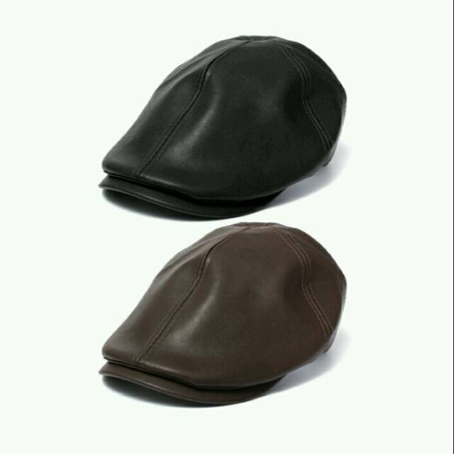 Topi Kulit Pelukis Eropa Laki Pria Cowo Newsboy Cap Loker Koran