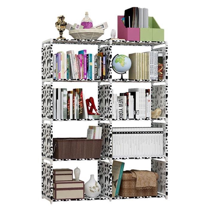 SURIA MAKASSAR | RAK BUKU PORTABLE 8 kotak - RAK BUKU - LEMARI SERBAGUNA 2 SISI -  Merk SHENAR