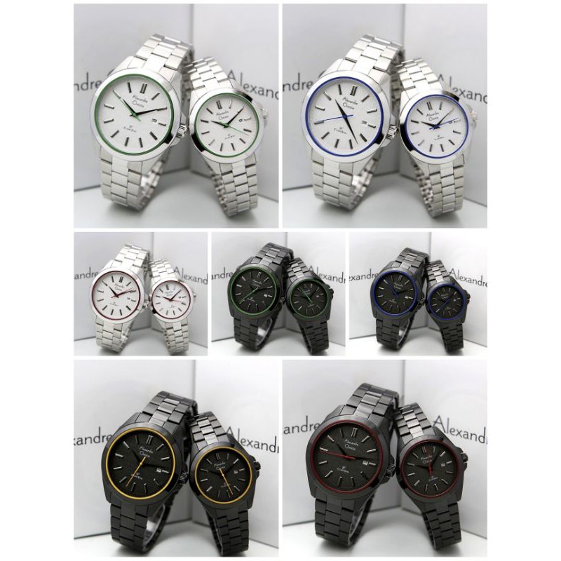 AC8644 Jam Tangan Couple Alexandre Christie AC 8644 Couple Original
