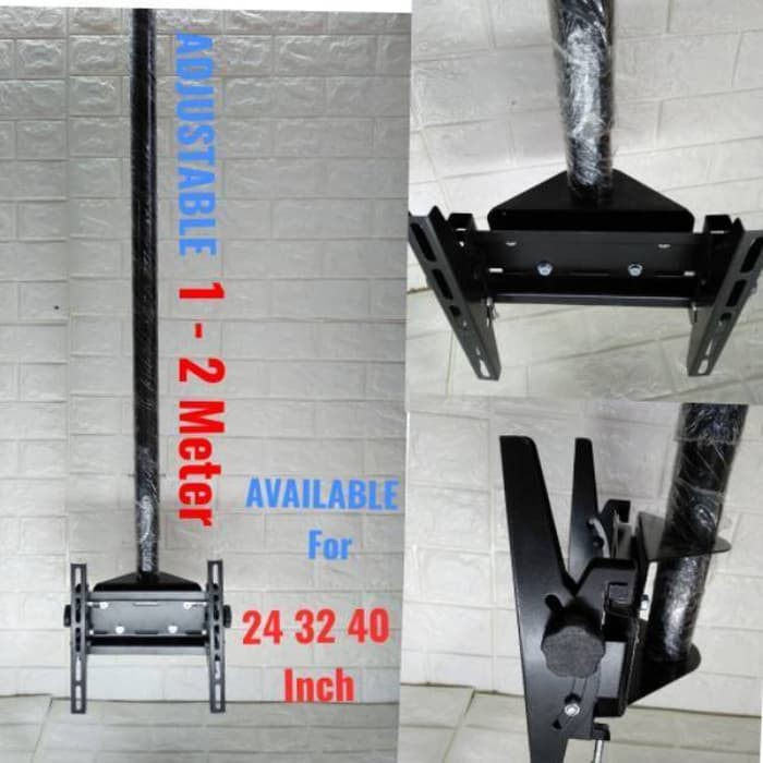 Bracket Tv Gantung CEILING Plafon 40 32 29 24 INCH 2 Meter Adjustable