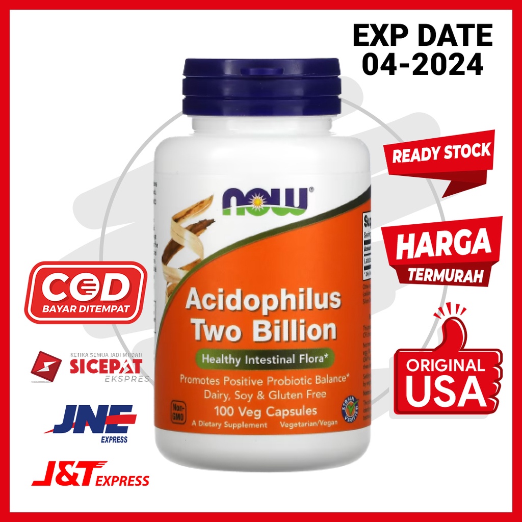 NOW Acidophilus Two Billion 100 Veg Capsules