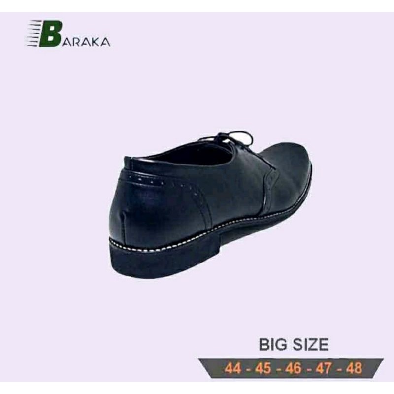 OXFORD MK-BK2 Big Size 44 45 46 47 48 / Pantofel Pria Kulit JUMBO Hitam / Sepatu Kerja Kantoran Cowok Ukuran Besar Hitam, 47