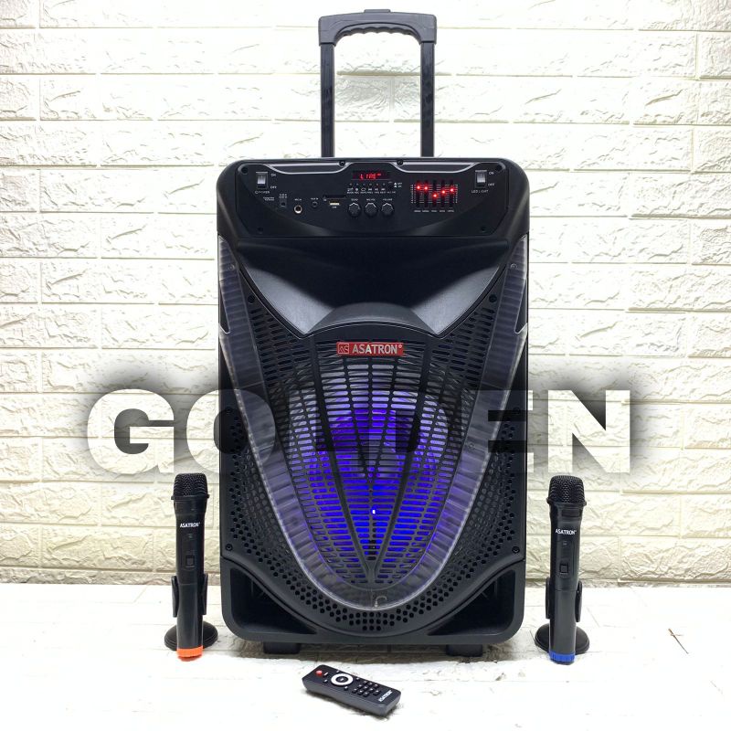 Speaker Portable Wireless Asatron Diamond HT 8873 UKM Original 15 inch Bluetooth