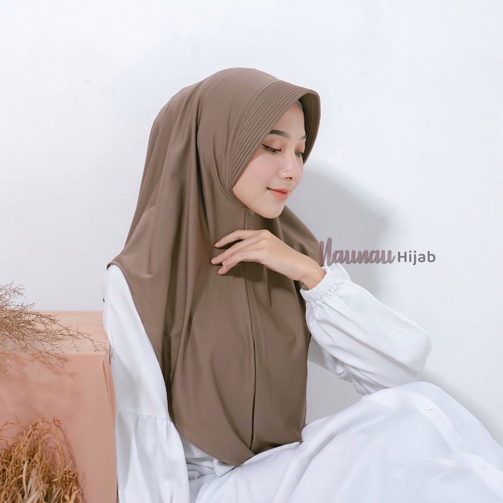 Hijab Bergo Hamidah Instan Jersey Spandek Premium Ukuran M