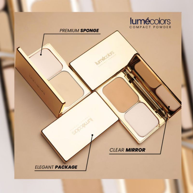 Bedak Selebgram Tahan 16 Jam Lumecolors Compact Powder Bebas Minyak Bedak Korea Anti Air