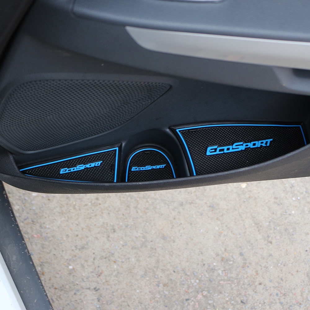 Untuk Ford Ecosport 2013-2017 16pcs Silicon Mobil Anti-Slip Groove Mats Door Slot Mat Watercup Pads Acc.