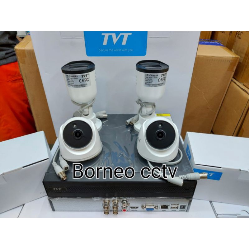 Paket cctv TVT 4ch 2mp full hd siap pasang paket cctv lengkap