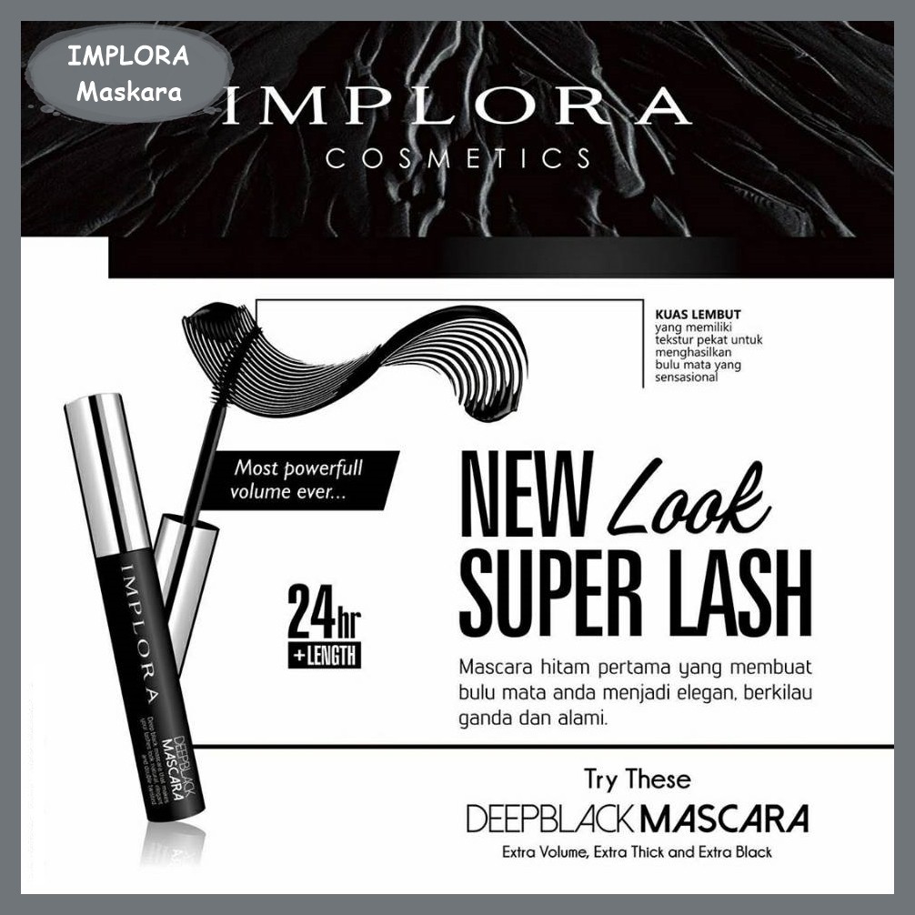 Implora Eyeliner Pen, Eyeliner Liquid, Mascara Deep black,Pensil Alis bpom